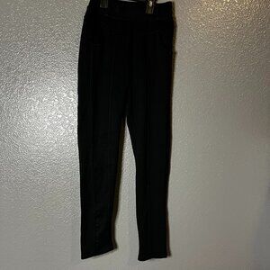Black Fleece Lined Stretch Leggings One Size High Waist Winter Warm